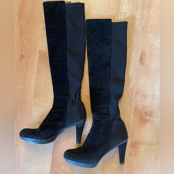 Stuart Weitzman Demi 5050 Knee High Boots in Black Suede - Picture 5 of 8